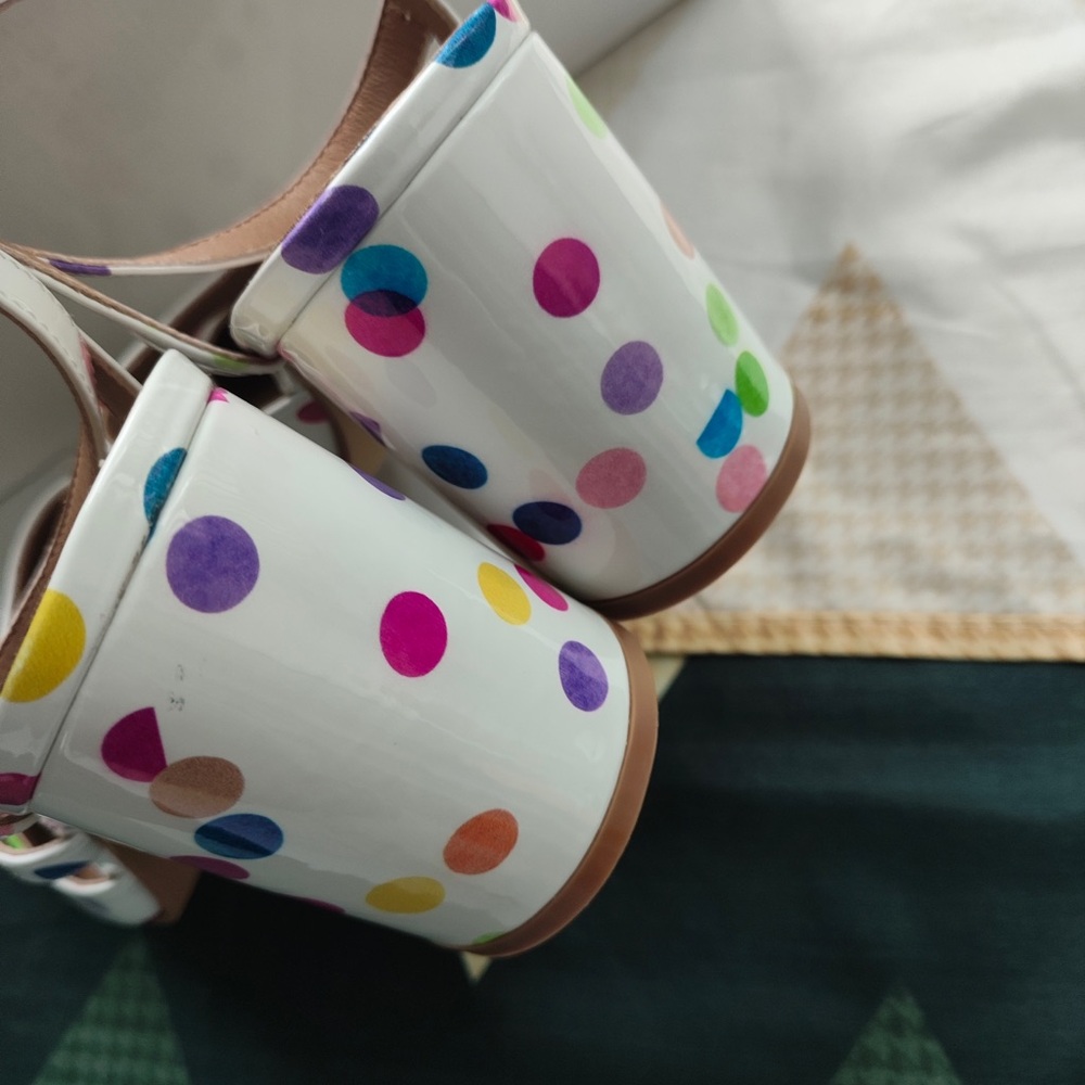 Maison Martin Margiela White Polka Dot Tabi Flats with Multicolor Dots - Picture 5 of 7